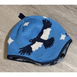 Patagonia Baby Reversible Beanie Knit Toddler Boy Blue Bird